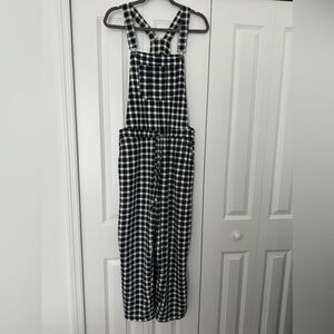 Black and White Checkered Women's Jumpsuit